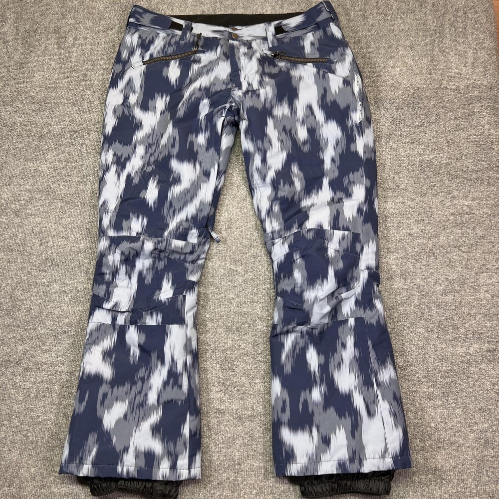 Iceburg Snow Pants Womens XL Blue Camo Insulated Ski Snowboard Adjustable Waist